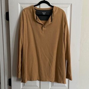 St. John's Bay Men's Tan Long Sleeve Shirt